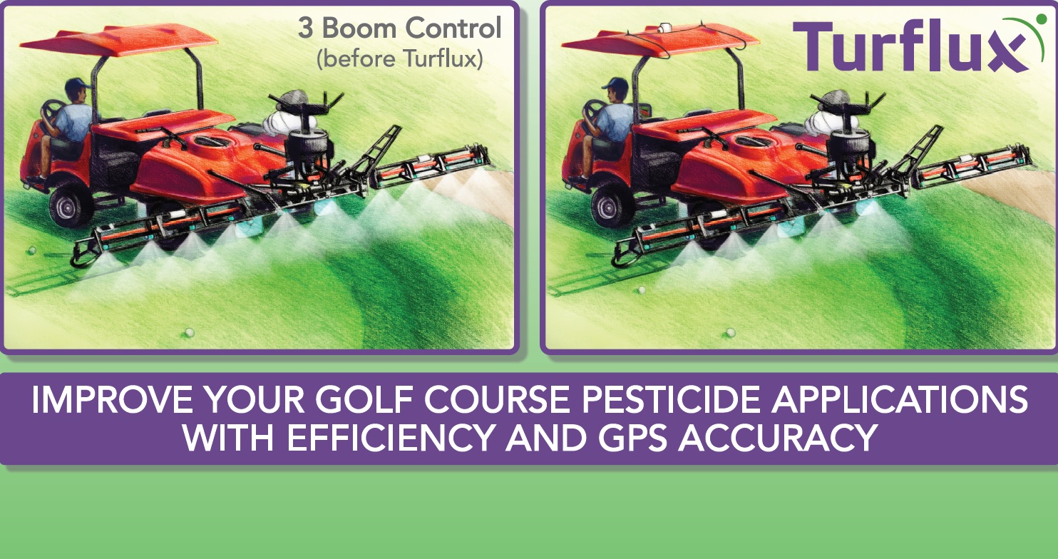 A visual display of spraying with and wothout Turflux